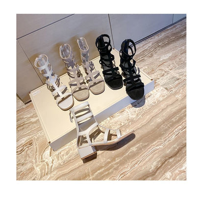 Block Heel Gladiator Sandals