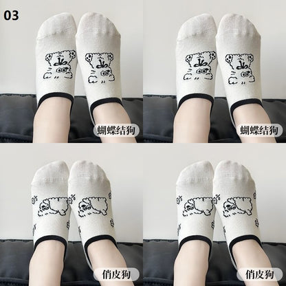 Set Cut Socks Jacquard Low Cartoon