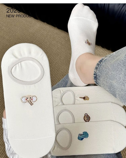 Socks Animal Low Cut Set Embroidery