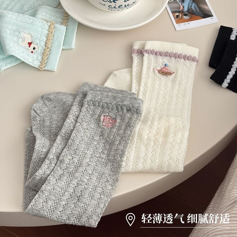 Crew Set Embroidered Socks