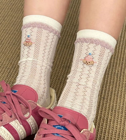 Crew Set Embroidered Socks