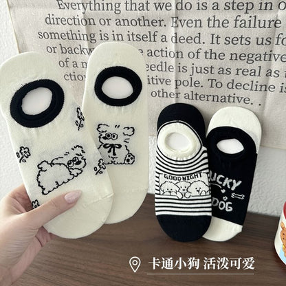 Set Cut Socks Jacquard Low Cartoon