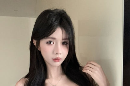 Slit Lace Trim Slim Fit Camisole Top