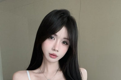 Slit Lace Trim Slim Fit Camisole Top