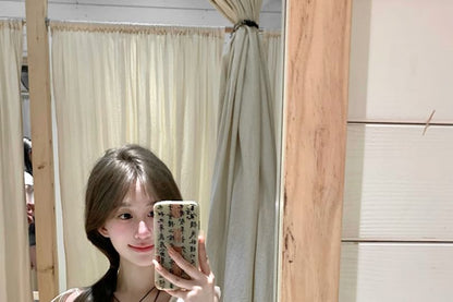 Sleeveless Plain Asymmetrical Ruffle Trim Midi A-Line Dress