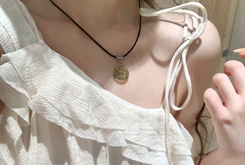 Sleeveless Plain Asymmetrical Ruffle Trim Midi A-Line Dress