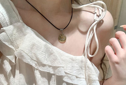 Sleeveless Plain Asymmetrical Ruffle Trim Midi A-Line Dress