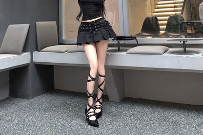Camisole Top and Grommet Pleated Skirt Set