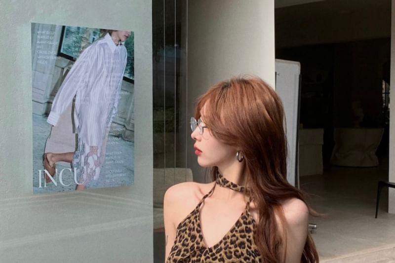 High Rise Striped Rhinestone Denim Mini Pencil Skirt