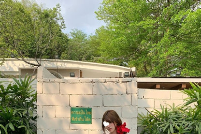 Halter Plaid Open Back Lace Panel Midi A-Line Dress