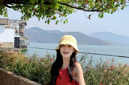 Sleeveless Round Neck Plain Button Mini A-Line Dress