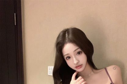 Ruffle Trim Lace Panel Flowy Cami Top