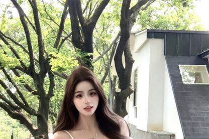 Plain Lace Panel Corset Top / Cardigan