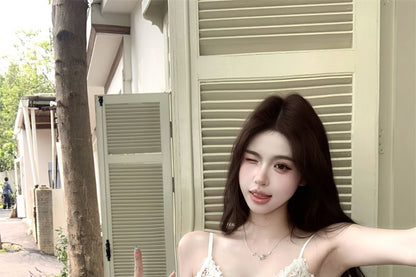 Plain Lace Panel Corset Top / Cardigan