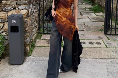 Tie Dye Asymmetrical Long Camisole Top