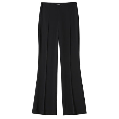 High Waist Plain Straight Leg Dress Pants (Various Designs)