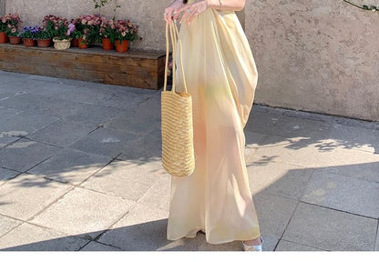 Spaghetti Strap Tie Dye Maxi Sheath Dress