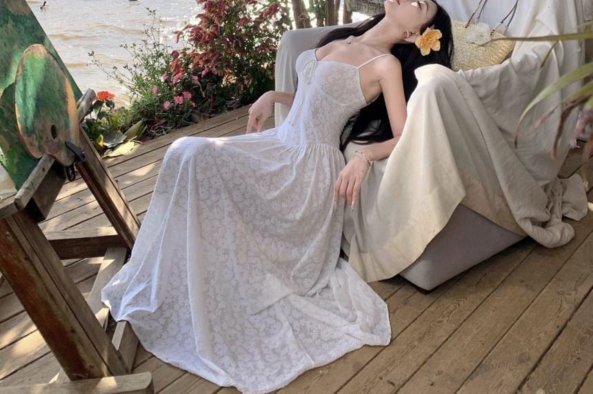 Jacket Spaghetti Strap Dress Jacquard Floral A-Line Crop / Maxi