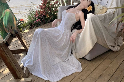 Jacket Spaghetti Strap Dress Jacquard Floral A-Line Crop / Maxi