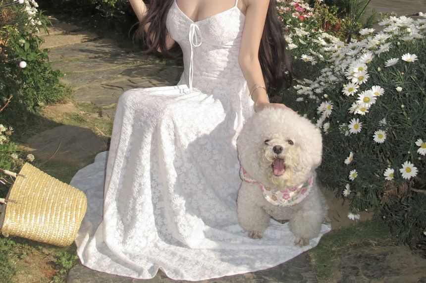 Jacket Spaghetti Strap Dress Jacquard Floral A-Line Crop / Maxi