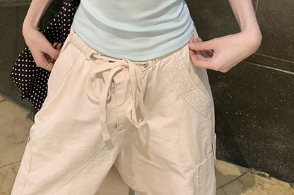 Neck Padded Square Fit Plain Slim Top Tank