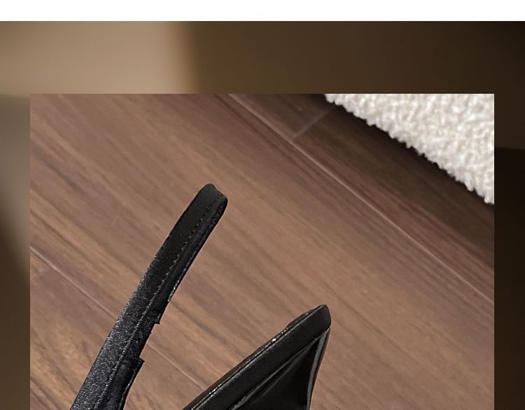 High Heel Pointed Toe Bow Satin Slingback Sandals