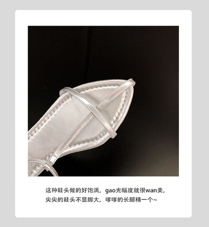 Wedge Heel Pointed Toe Genuine Leather Slingback Sandals