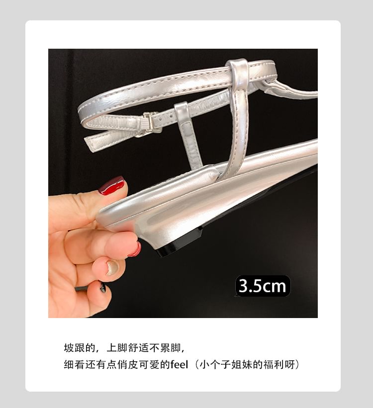 Wedge Heel Pointed Toe Genuine Leather Slingback Sandals