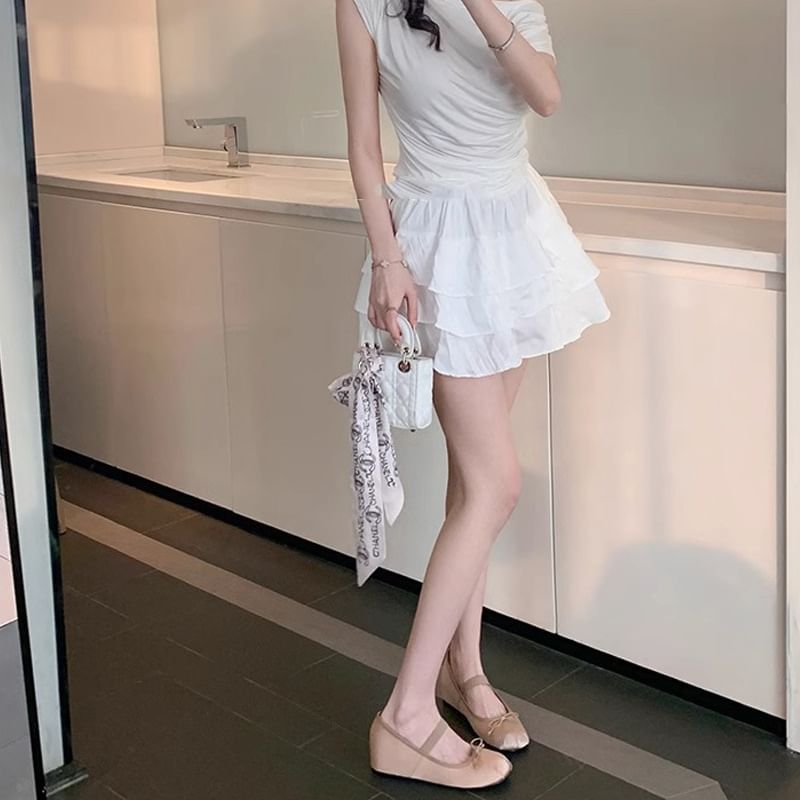 Hidden Wedge Round Toe Bow Satin Mary Jane Mules