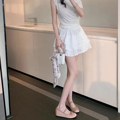 Hidden Wedge Round Toe Bow Satin Mary Jane Mules