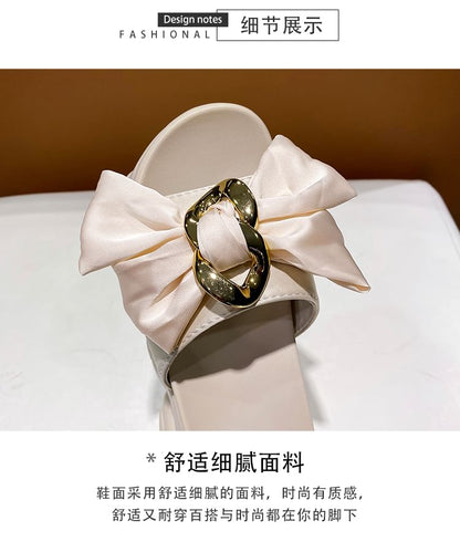 Platform Bow Slide Sandals