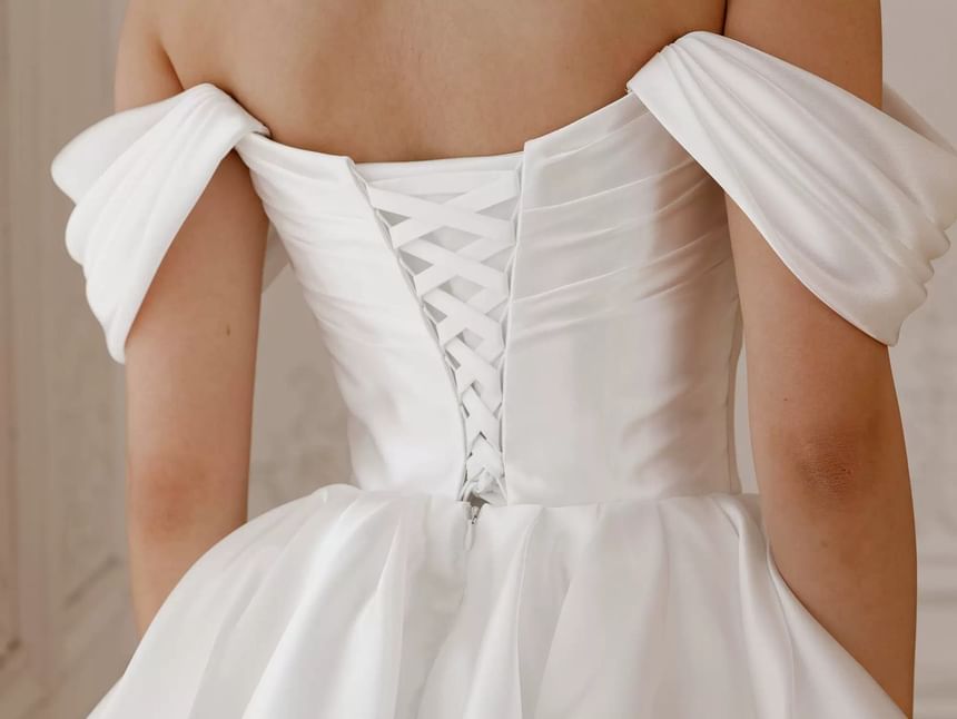 Short Sleeve Off-Shoulder Plain Ruched Mini A-Line Cocktail Dress