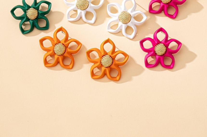 Floral Alloy Stud Earring