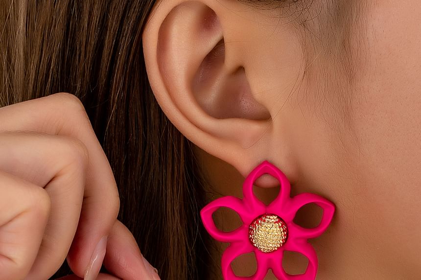 Floral Alloy Stud Earring