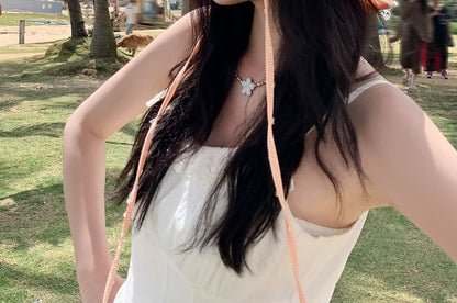 Lettering Applique Plaid Bucket Hat