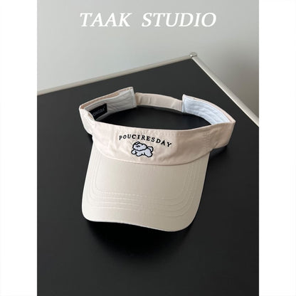 Dog Embroidered Sun Visor