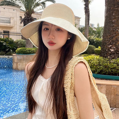 Ribbon Straw Sun Hat