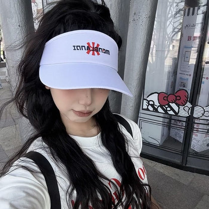 Lettering Embroidered Sun Visor