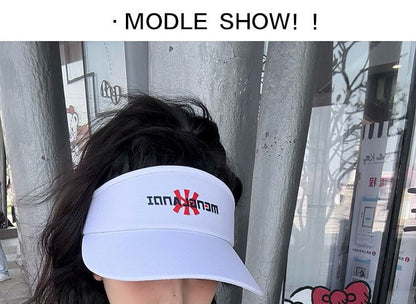 Lettering Embroidered Sun Visor