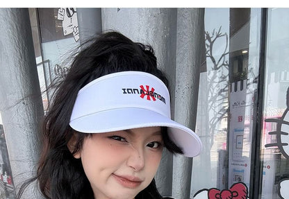 Lettering Embroidered Sun Visor