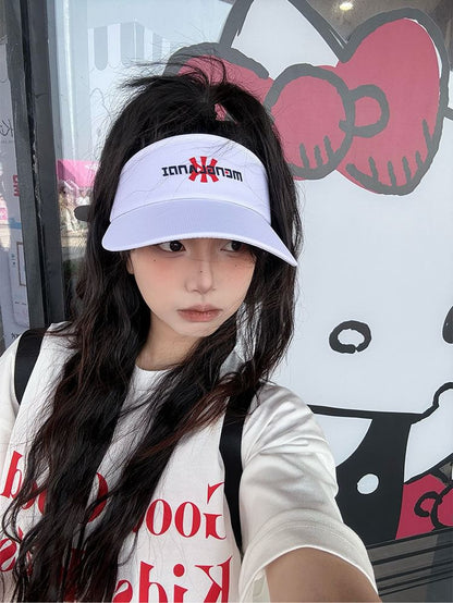 Lettering Embroidered Sun Visor