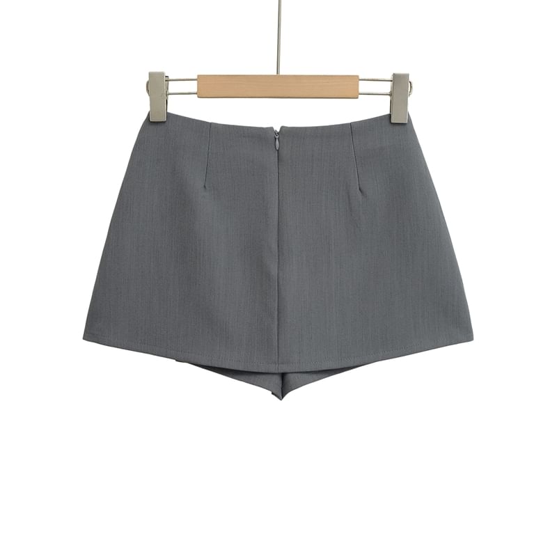 Slit Mini Skirt with High Waist and A-Line Shape