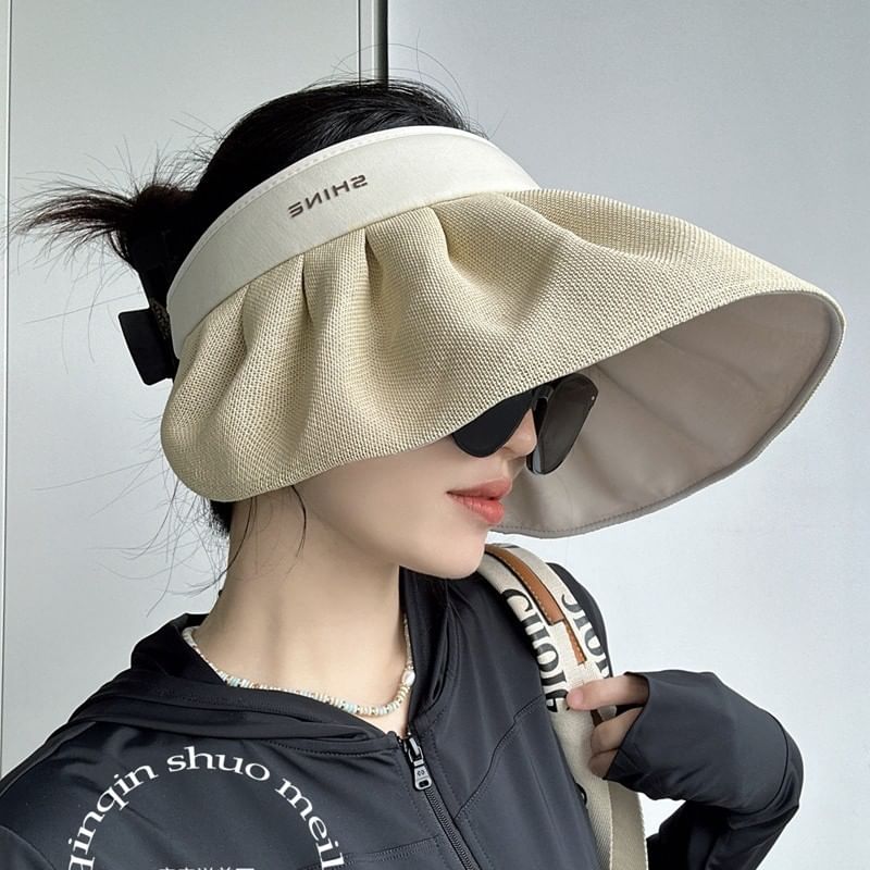 Lettering Ruffle Sun Hat