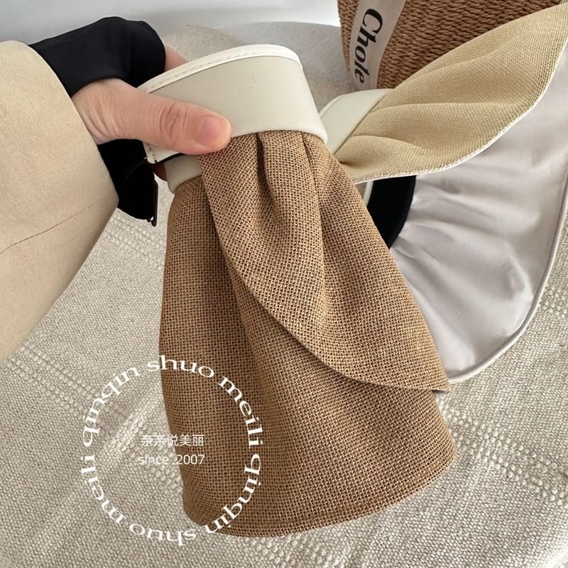 Lettering Ruffle Sun Hat