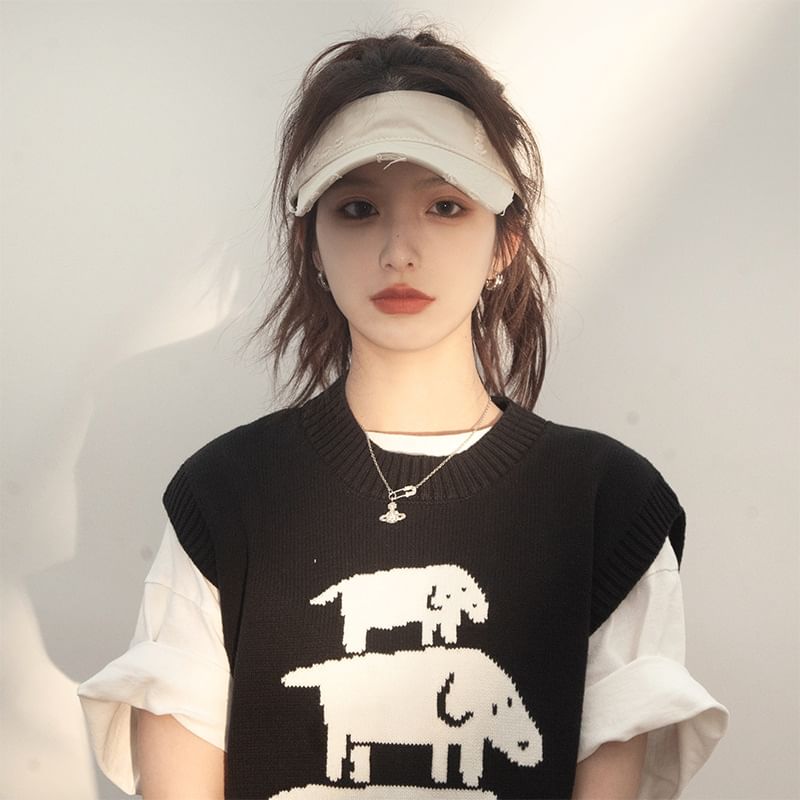 Distressed Plain Sun Visor