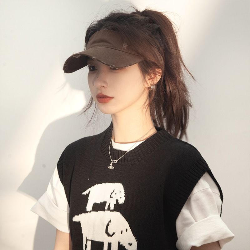 Distressed Plain Sun Visor