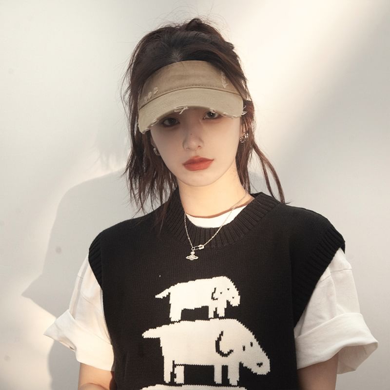 Distressed Plain Sun Visor