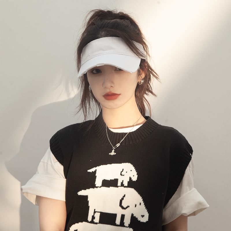 Distressed Plain Sun Visor