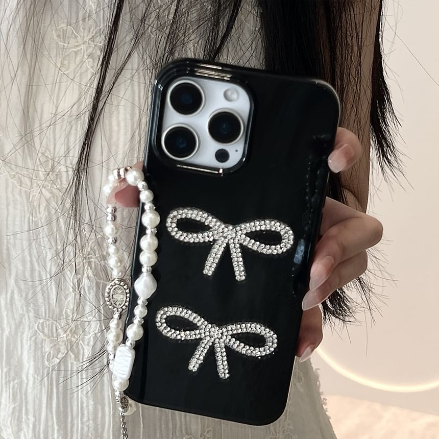 Bow Rhinestone Phone Case