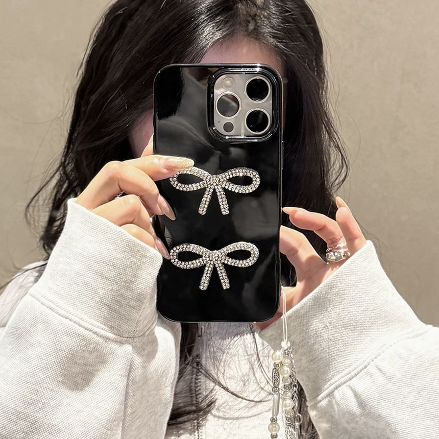 Bow Rhinestone Phone Case
